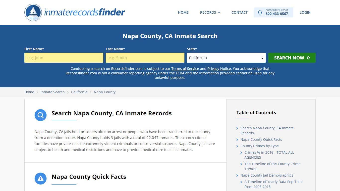 Napa County, CA Inmate Lookup & Jail Records Online